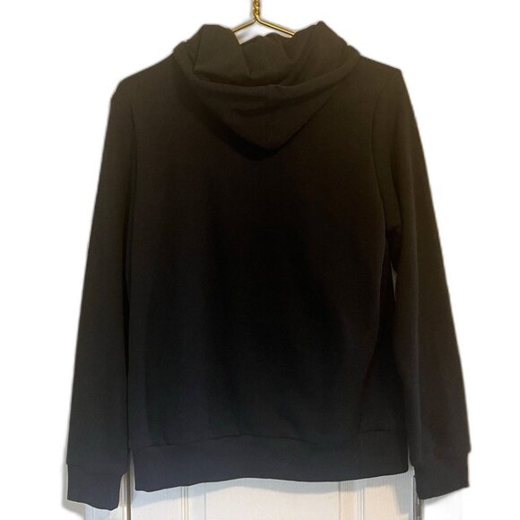 Puma Women’s Hoodie L Black Pullover Metallic Ash Logo New With Tags Casual Fit - Picture 2 of 14